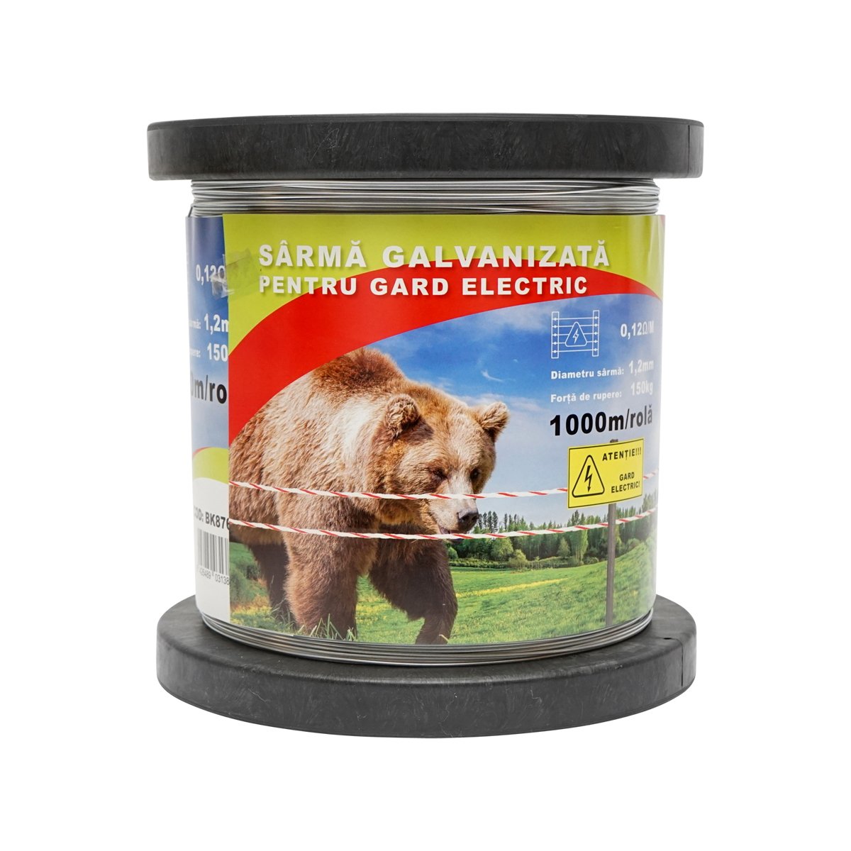 Kit complet gard electric 12V, 14 Joule sarma 1000m cu panou solar 20W si 100 izolatori Breckner Germany